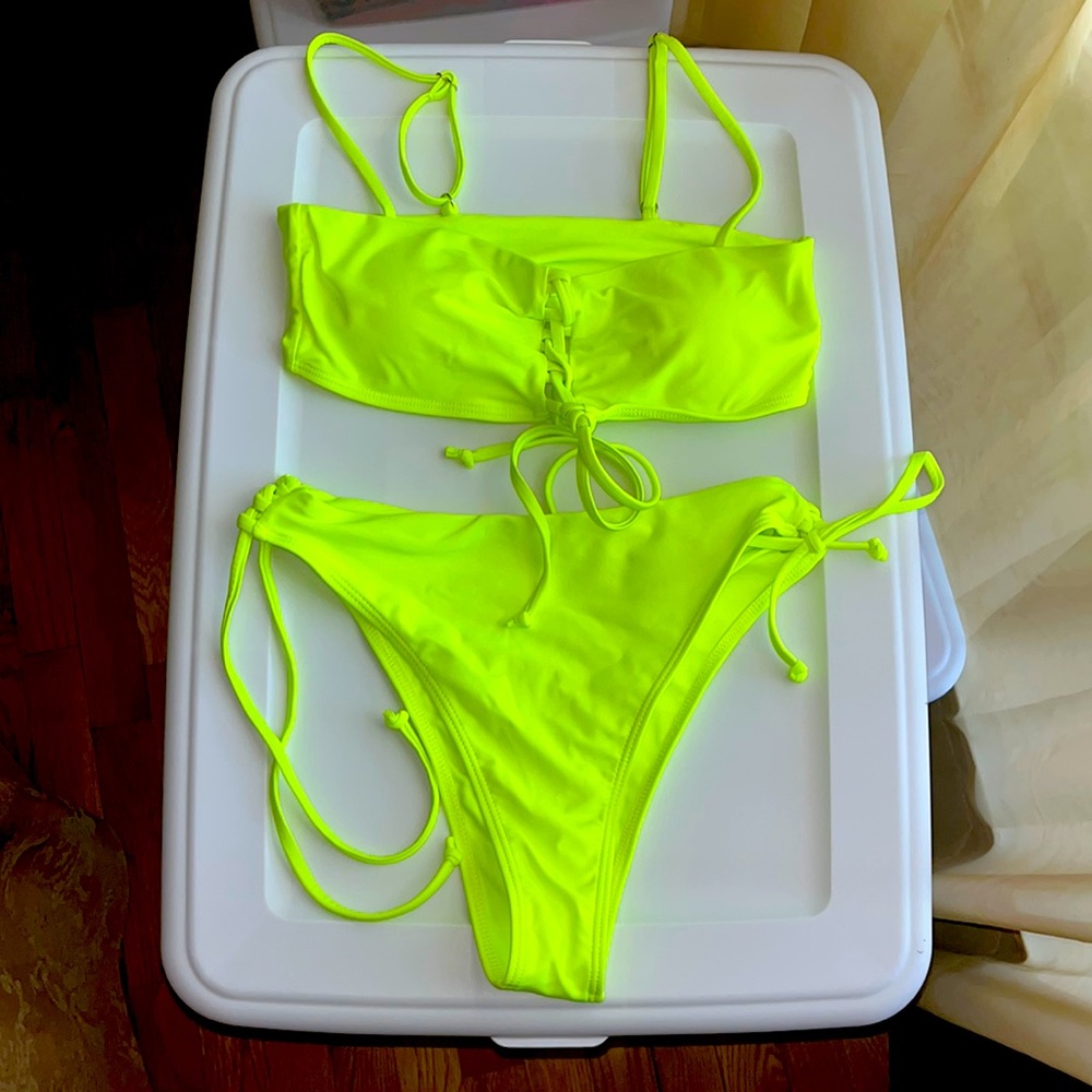 Two Piece Neon Bathing Suit